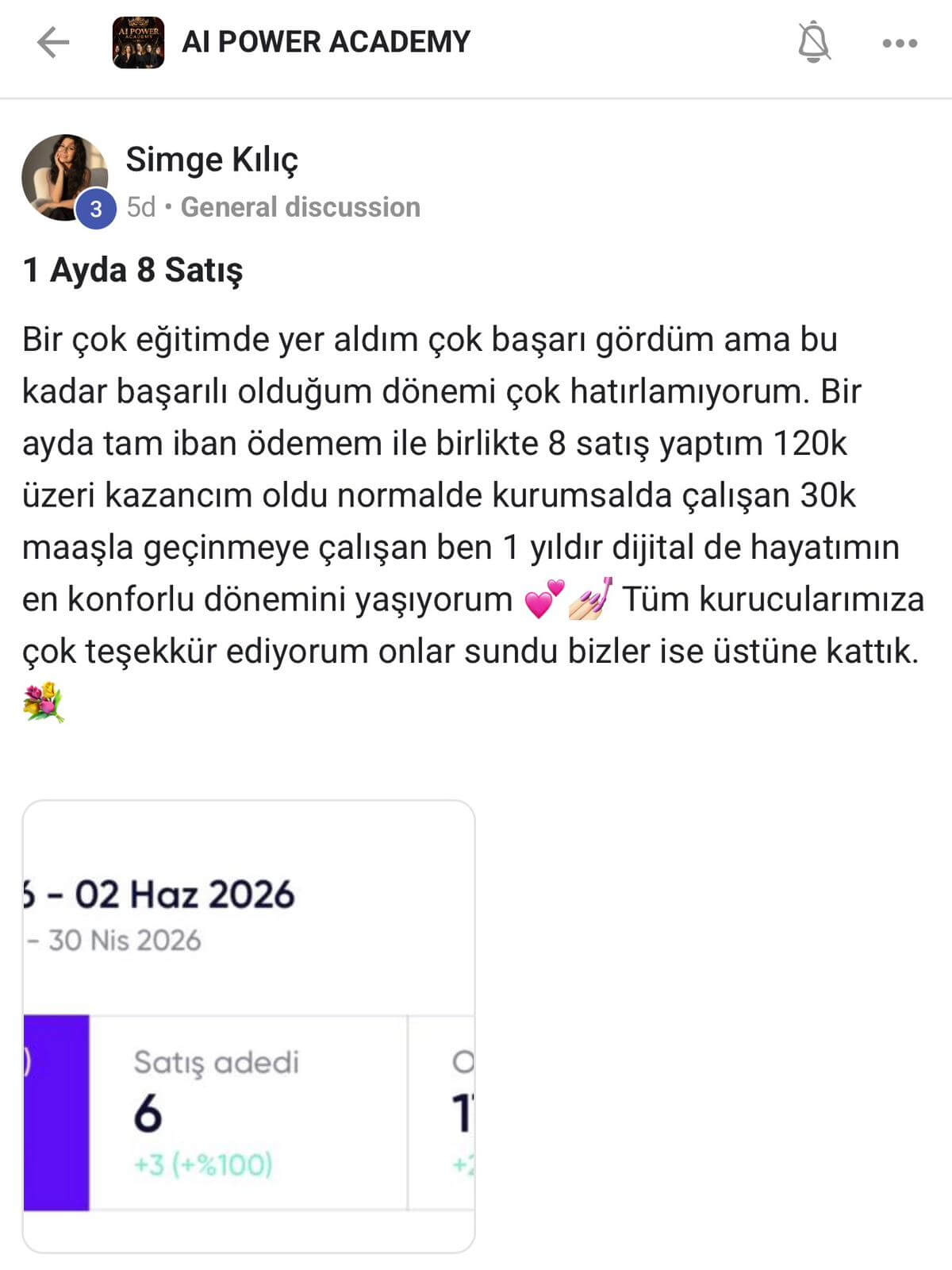 AI Power Academy danışan yorumu - Simge Kılıç